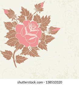 Vector flowers. Invitation or wedding card with abstract background and elegant flower elements. Elements for design.