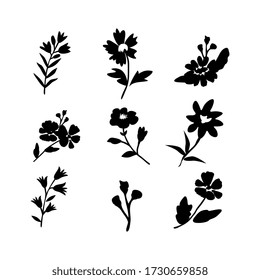Colección de iconos aislados de flores vectoriales