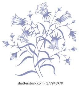 Vector flowers isolated on a white background. Vector illustration of bluebell.