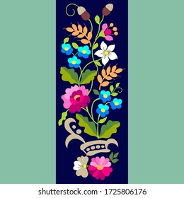 hojas de flores vectoriales, set, dibujar para bordado en ropa, traje folk tradicional, cinturón, cinta, corbata, constructores objetos separados para su proyecto, señora