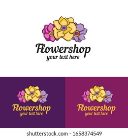 Logo de las flores vectoriales. Diseño de marca