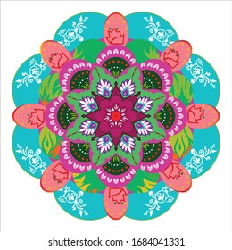 vector of flowers with a mandala design style