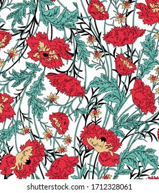 vector flowers on beige background