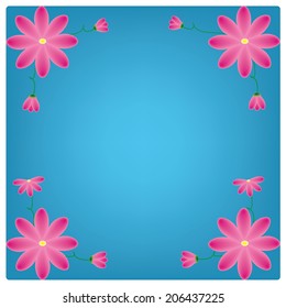 vector flowers on the green background