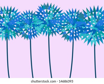 flores vectoriales en fondo rosa