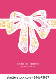 Vector flowers outlined gift bow silhouette pattern frame