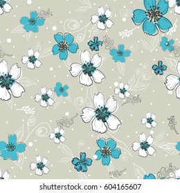 vector flowers pattern, background with floral pattern