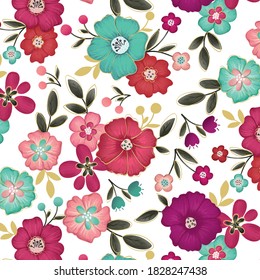 Vector flowers pattern. bright flowers. floral print