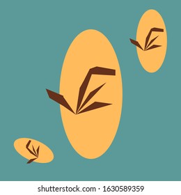 Vector flowers pattern low poly style background