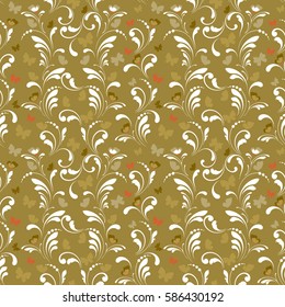 Vector flowers pattern. Seamless floral background for wrapping, textile, wallpaper. Decorative tile. Summer print. 