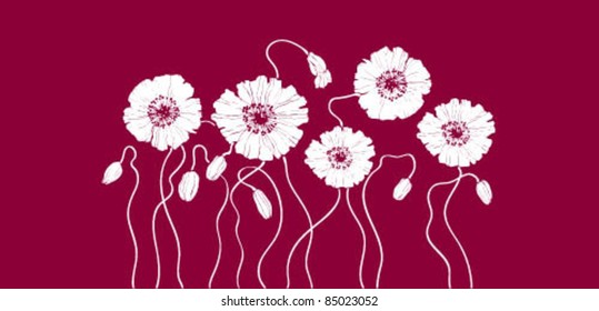 Vector flowers purple