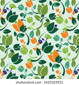 Vector flowers with random patterns that can be used for interior design projects and can be used for fabric motifs, clothing, book covers, wrapping paper, wall paintings and others.