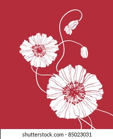 Vector flowers red