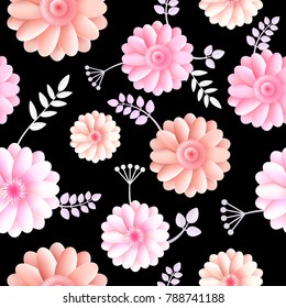 Vector flowers seamless pattern