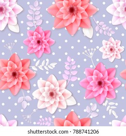 Vector flowers seamless pattern