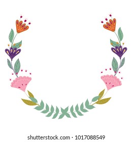 Vector flowers set. Beautiful wreath. Elegant floral collection with isolated leaves and flowers, hand drawn. Design for invitation, wedding or greeting cards.