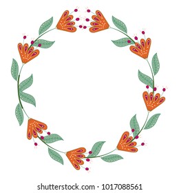 Vector flowers set. Beautiful wreath. Elegant floral collection with isolated leaves and flowers, hand drawn. Design for invitation, wedding or greeting cards.