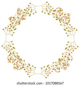 Vector flowers set. Beautiful wreath. Elegant floral collection with isolated leaves and flowers, hand drawn. Design for invitation, wedding or greeting cards.