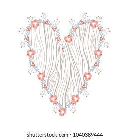 Vector flowers set. Beautiful wreath. Elegant floral collection. Love wreath with hearts. Wedding card
