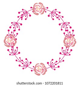 Vector flowers set. Beautiful wreath. Elegant floral collection with isolated leaves and flowers, hand drawn. Design for invitation, wedding or greeting cards.