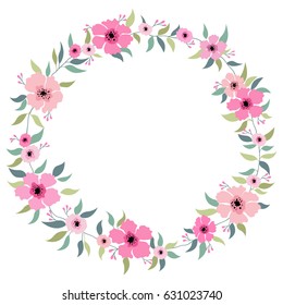 Vector Flowers Set Beautiful Wreath Elegant Stock Vector (Royalty Free ...