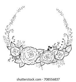Vector flowers set. Beautiful wreath. Elegant floral collection with isolated blue,pink leaves and flowers, hand drawn watercolor.