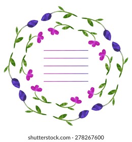 Vector flowers set. Colorful floral collection with leaves and flowers, drawing watercolor. Spring or summer design for invitation, wedding or greeting cards