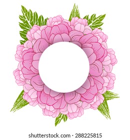 Vector flowers set. Colorful floral collection with leaves and flowers. 