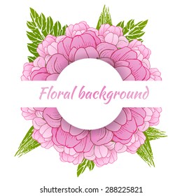 Vector flowers set. Colorful floral collection with leaves and flowers. 