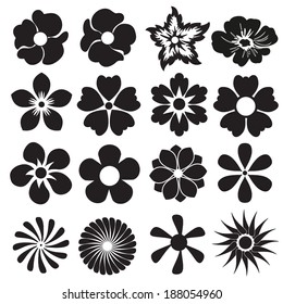Black Flowers Floral Design Element Vector Stock Vector (Royalty Free ...