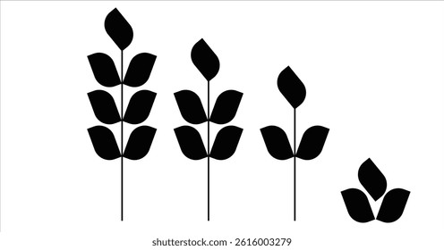 vector flowers set with different sizes
