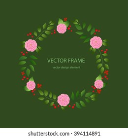 Vector flowers set. Floral collection with leaves and flowers. Spring or summer design for invitation, wedding or greeting cards. Floral wreath for your own combinations