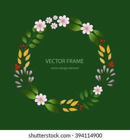 Vector flowers set. Floral collection with leaves and flowers. Spring or summer design for invitation, wedding or greeting cards. Floral wreath for your own combinations