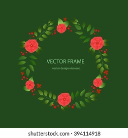 Vector flowers set. Floral collection with leaves and flowers. Spring or summer design for invitation, wedding or greeting cards. Floral wreath for your own combinations