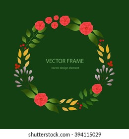 Vector flowers set. Floral collection with leaves and flowers. Spring or summer design for invitation, wedding or greeting cards. Floral wreath for your own combinations