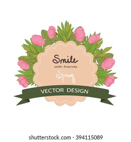 Vector flowers set. Floral collection with leaves and flowers. Spring or summer design for invitation, wedding or greeting cards. Floral wreath for your own combinations