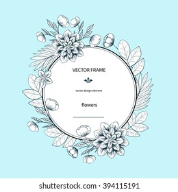 Vector flowers set. Floral collection with leaves and flowers. Spring or summer design for invitation, wedding or greeting cards. Floral wreath for your own combinations
