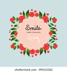 Vector flowers set. Floral collection with leaves and flowers. Spring or summer design for invitation, wedding or greeting cards. Floral wreath for your own combinations