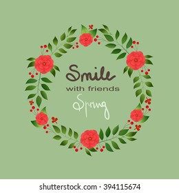 Vector flowers set. Floral collection with leaves and flowers. Spring or summer design for invitation, wedding or greeting cards. Floral wreath for your own combinations