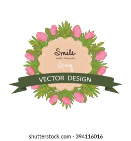 Vector flowers set. Floral collection with leaves and flowers. Spring or summer design for invitation, wedding or greeting cards. Floral wreath for your own combinations