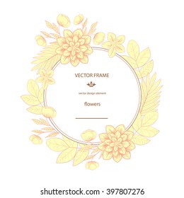 Vector flowers set. Floral collection with leaves and flowers. Spring or summer design for invitation, wedding or greeting cards. Floral wreath for your own combinations