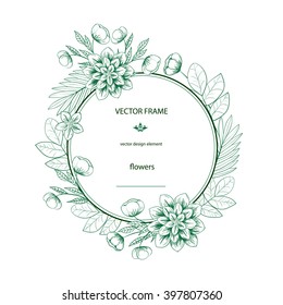 Vector flowers set. Floral collection with leaves and flowers. Spring or summer design for invitation, wedding or greeting cards. Floral wreath for your own combinations