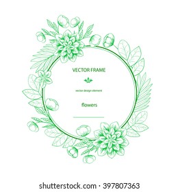Vector flowers set. Floral collection with leaves and flowers. Spring or summer design for invitation, wedding or greeting cards. Floral wreath for your own combinations