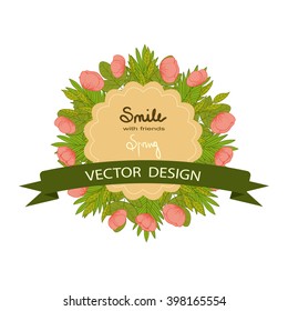 Vector flowers set. Floral collection with leaves and flowers. Spring or summer design for invitation, wedding or greeting cards. Floral wreath for your own combinations