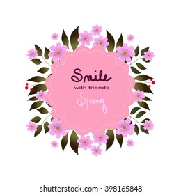 Vector flowers set. Floral collection with leaves and flowers. Spring or summer design for invitation, wedding or greeting cards. Floral wreath for your own combinations