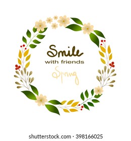 Vector flowers set. Floral collection with leaves and flowers. Spring or summer design for invitation, wedding or greeting cards. Floral wreath for your own combinations