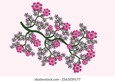 vector Flowers set and plants collection, kids and adults flower coloring page illustration element