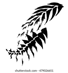 Vector  with flowers strokes brush