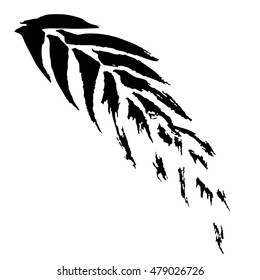 Vector  with flowers strokes brush