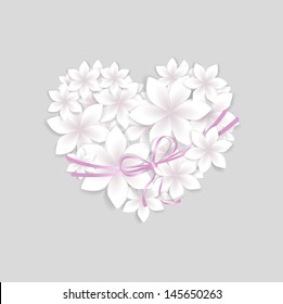 vector flowers studded with heart shaped